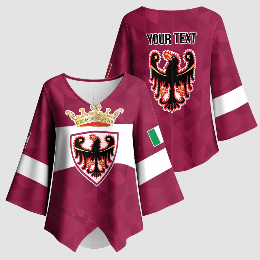 Personalized Italy Provincia Autonoma di Trento Kimono Sleeve Blouse Inspiration Flags Style - Wonder Print Shop