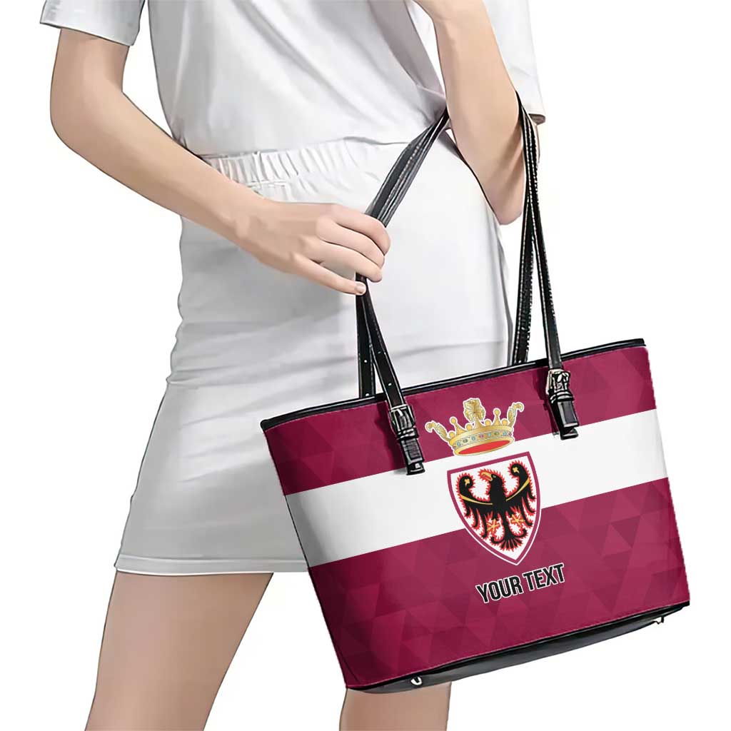 Personalized Italy Provincia Autonoma di Trento Leather Tote Bag Inspiration Flags Style