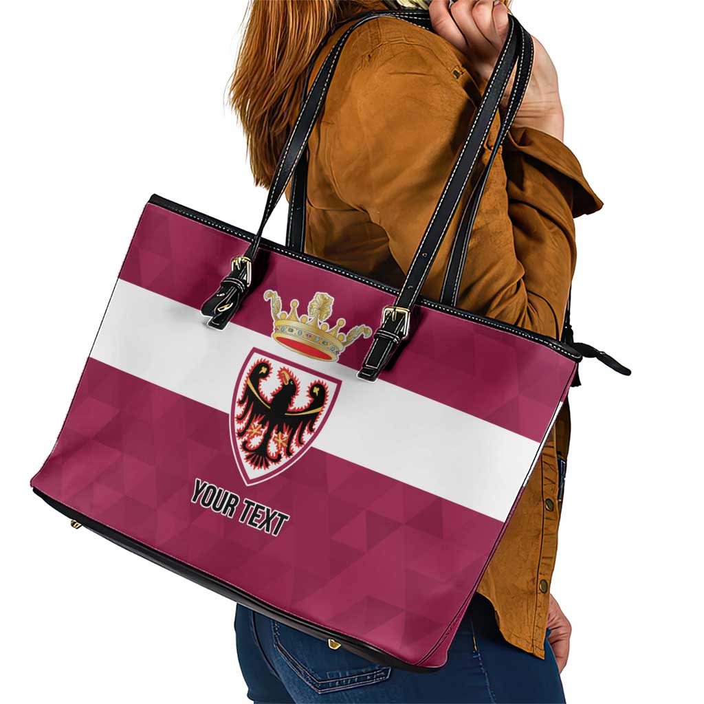 Personalized Italy Provincia Autonoma di Trento Leather Tote Bag Inspiration Flags Style