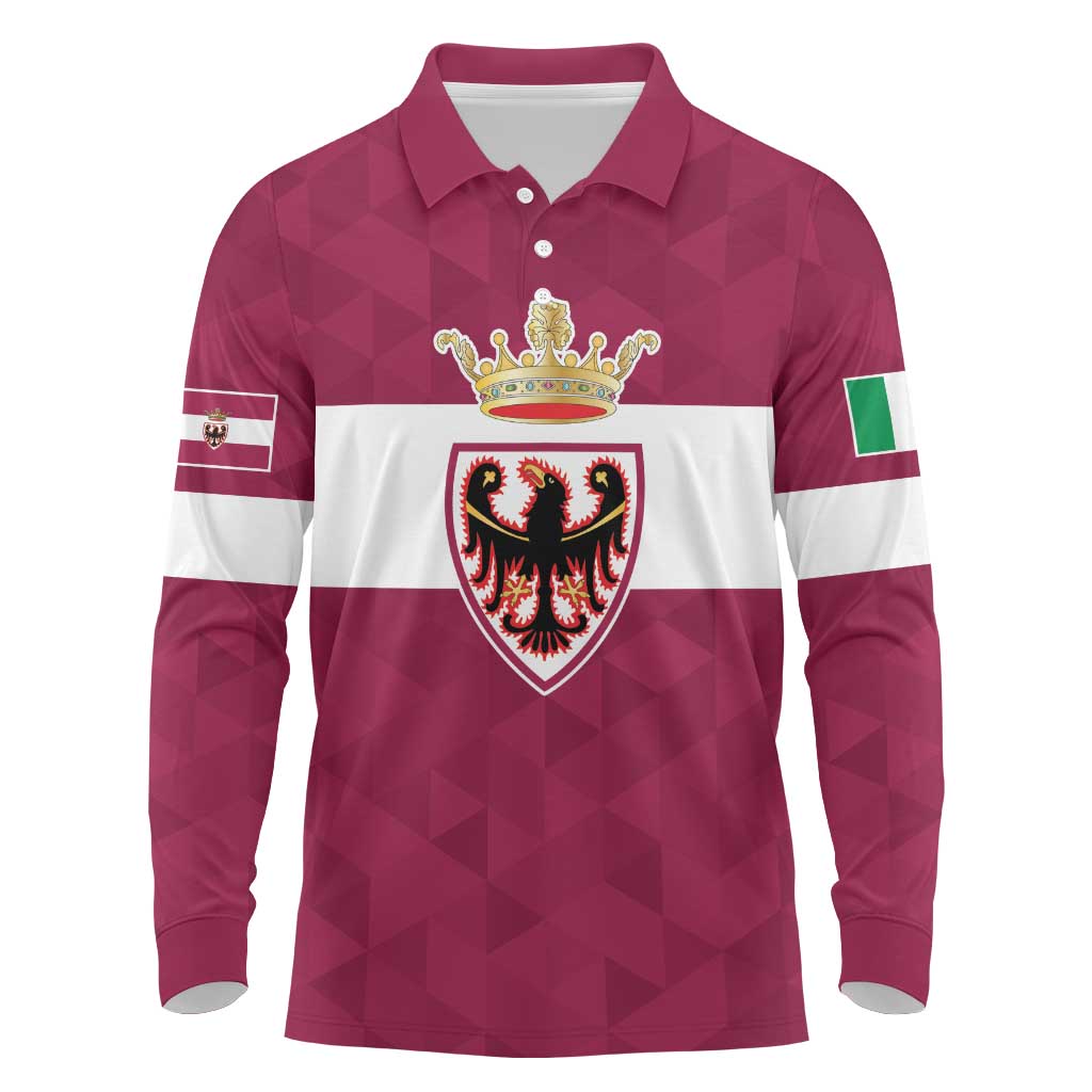 Personalized Italy Provincia Autonoma di Trento Long Sleeve Polo Shirt Inspiration Flags Style