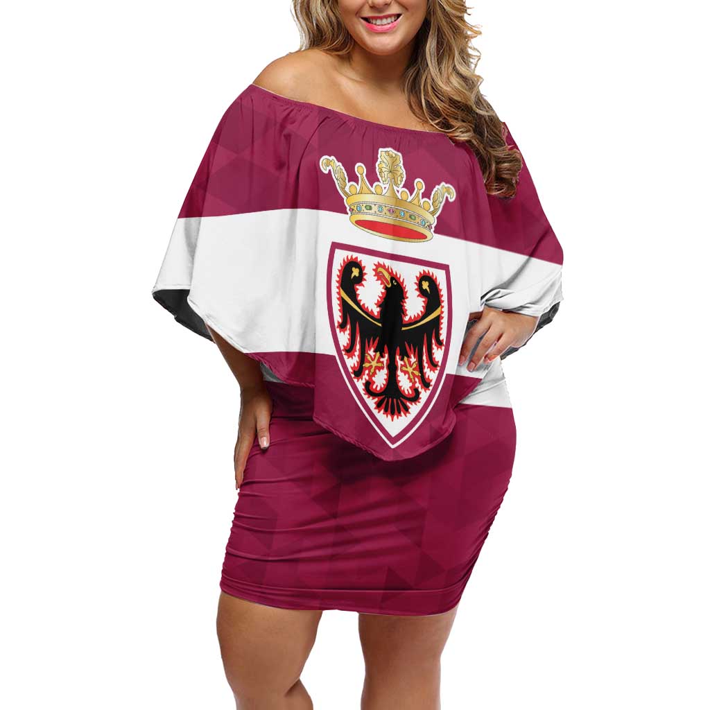 Personalized Italy Provincia Autonoma di Trento Off Shoulder Short Dress Inspiration Flags Style