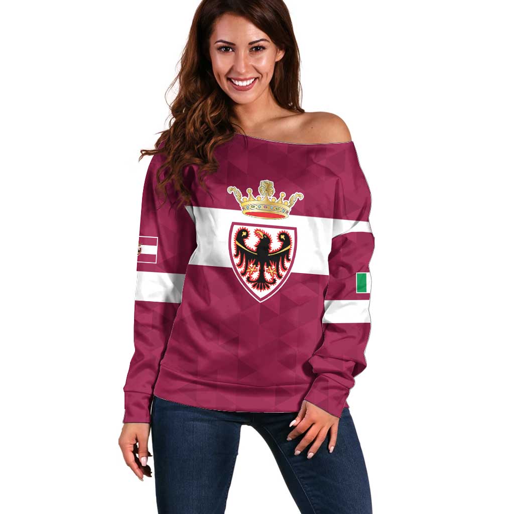Personalized Italy Provincia Autonoma di Trento Off Shoulder Sweater Inspiration Flags Style