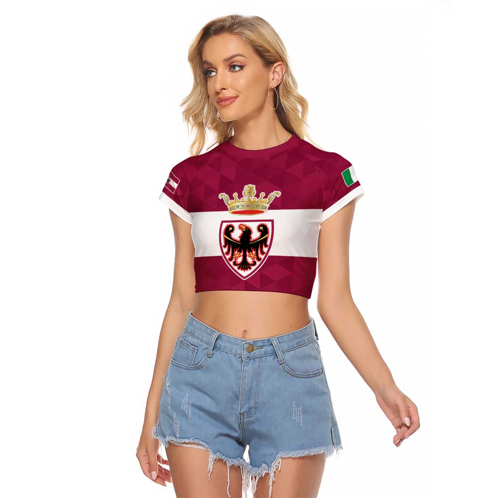 Personalized Italy Provincia Autonoma di Trento Raglan Cropped T Shirt Inspiration Flags Style