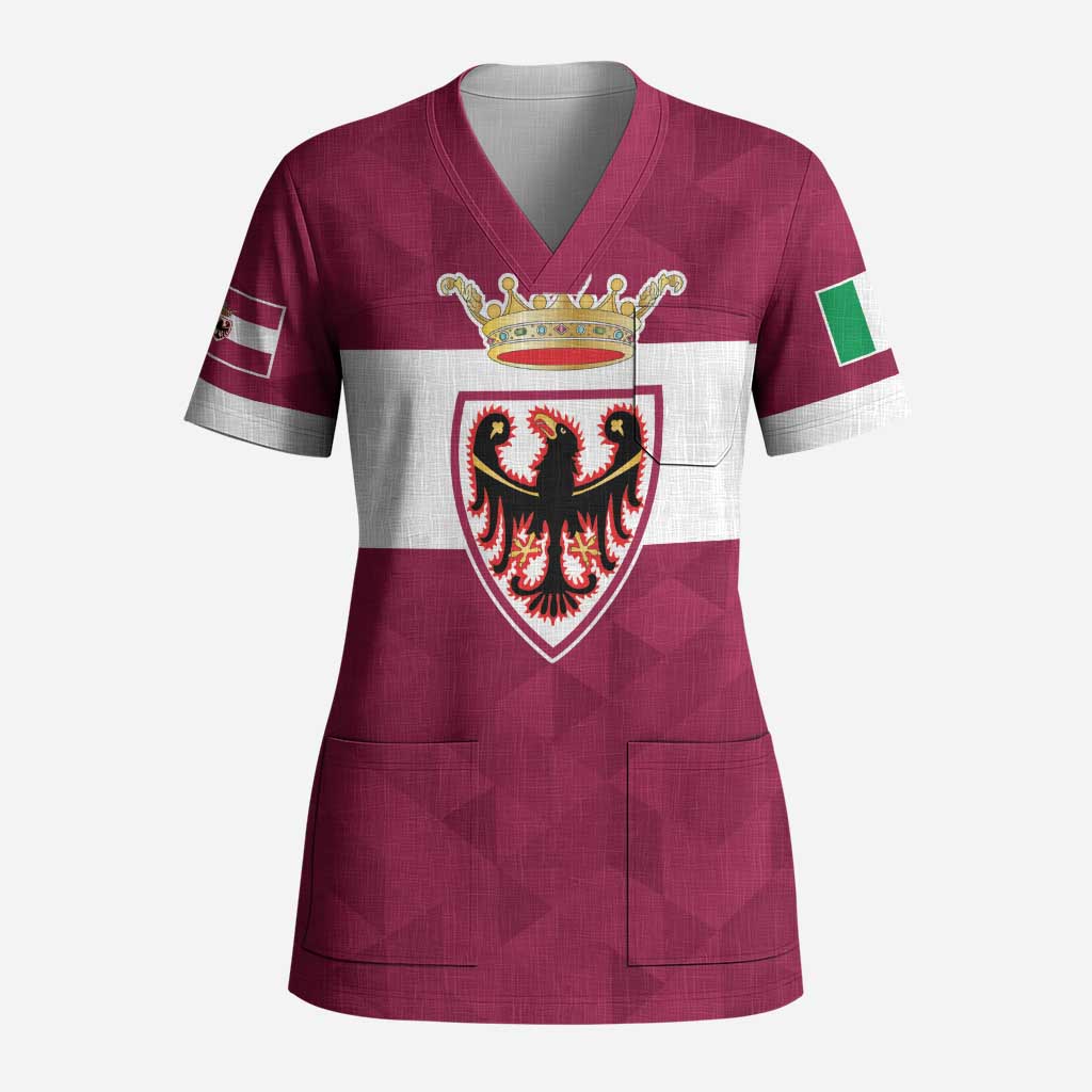 Personalized Italy Provincia Autonoma di Trento Scrub Top Inspiration Flags Style - Wonder Print Shop