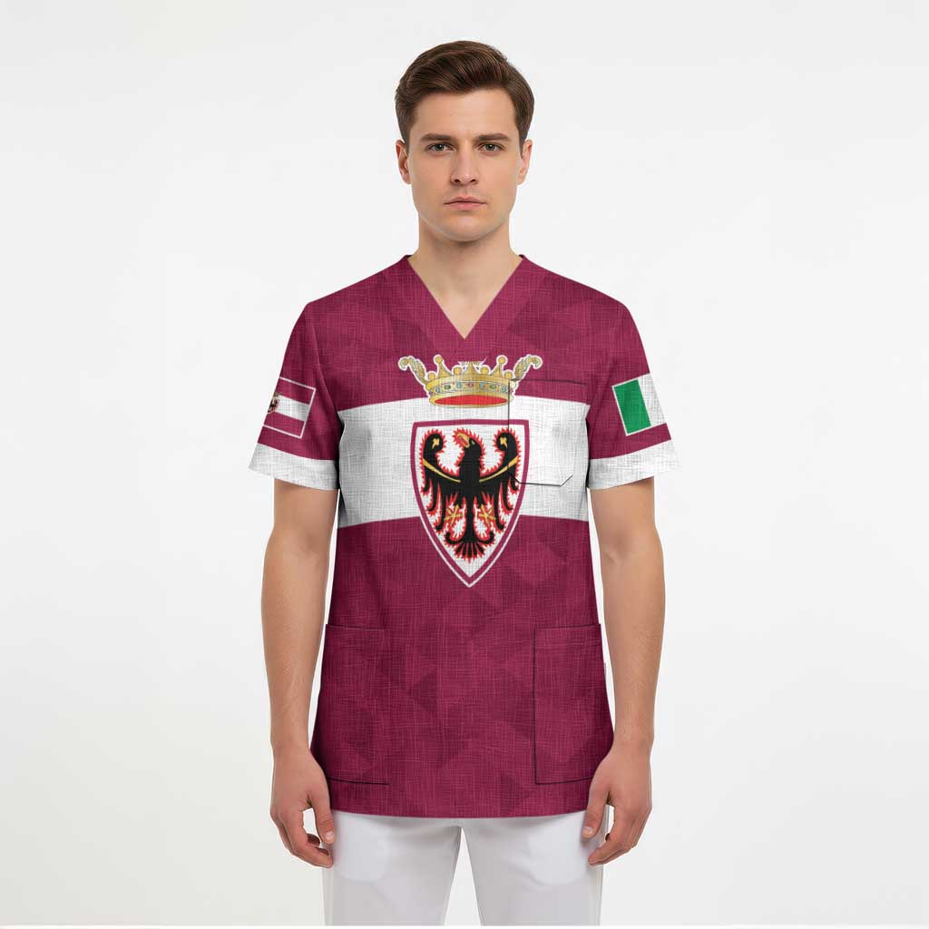 Personalized Italy Provincia Autonoma di Trento Scrub Top Inspiration Flags Style - Wonder Print Shop