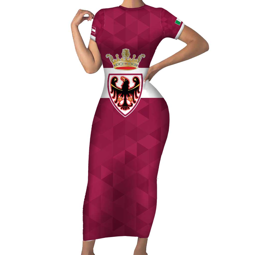 Personalized Italy Provincia Autonoma di Trento Short Sleeve Bodycon Dress Inspiration Flags Style
