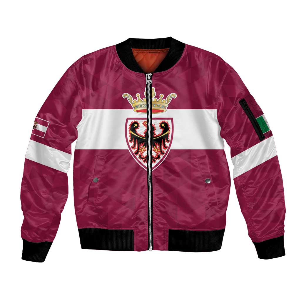 Personalized Italy Provincia Autonoma di Trento Sleeve Zip Bomber Jacket Inspiration Flags Style