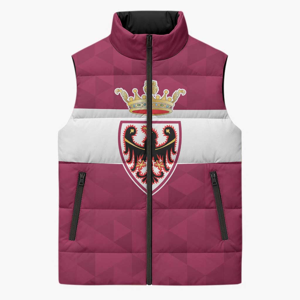 Personalized Italy Provincia Autonoma di Trento Sleeveless Puffer Jacket Inspiration Flags Style - Wonder Print Shop