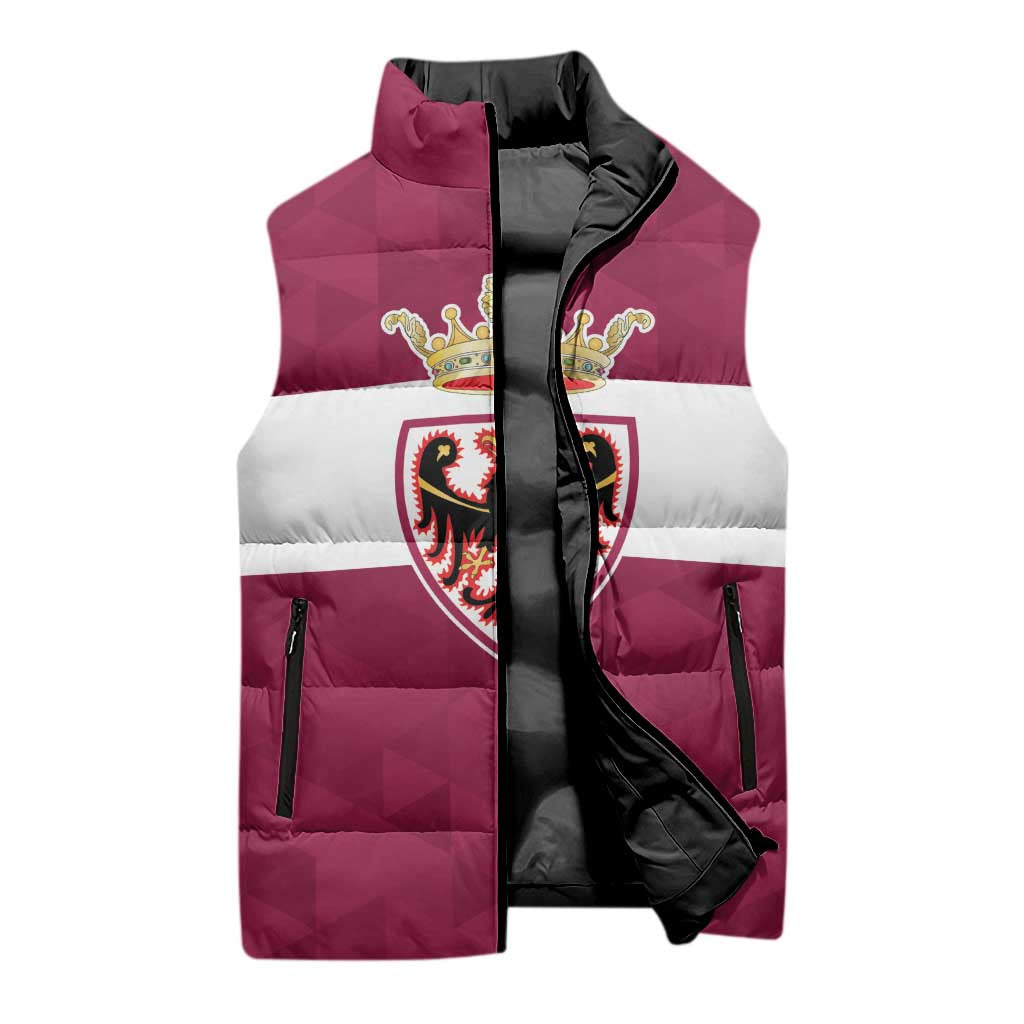 Personalized Italy Provincia Autonoma di Trento Sleeveless Puffer Jacket Inspiration Flags Style - Wonder Print Shop