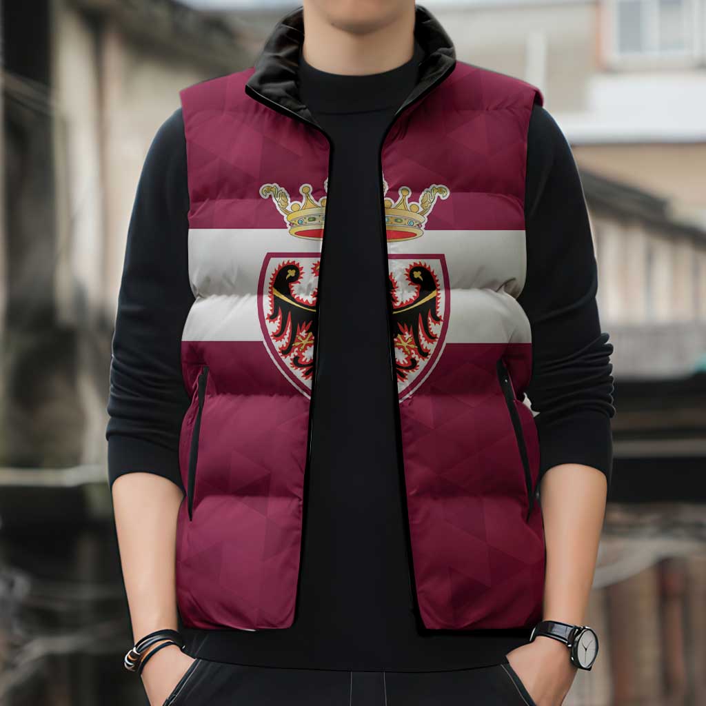 Personalized Italy Provincia Autonoma di Trento Sleeveless Puffer Jacket Inspiration Flags Style - Wonder Print Shop
