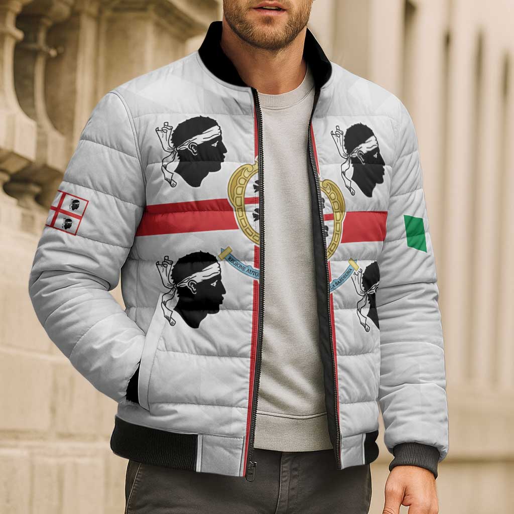 Personalized Italy Sardinia Bomber Puffer Jacket Inspiration Flags Style - Wonder Print Shop