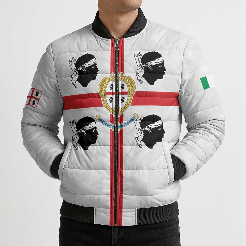 Personalized Italy Sardinia Bomber Puffer Jacket Inspiration Flags Style - Wonder Print Shop