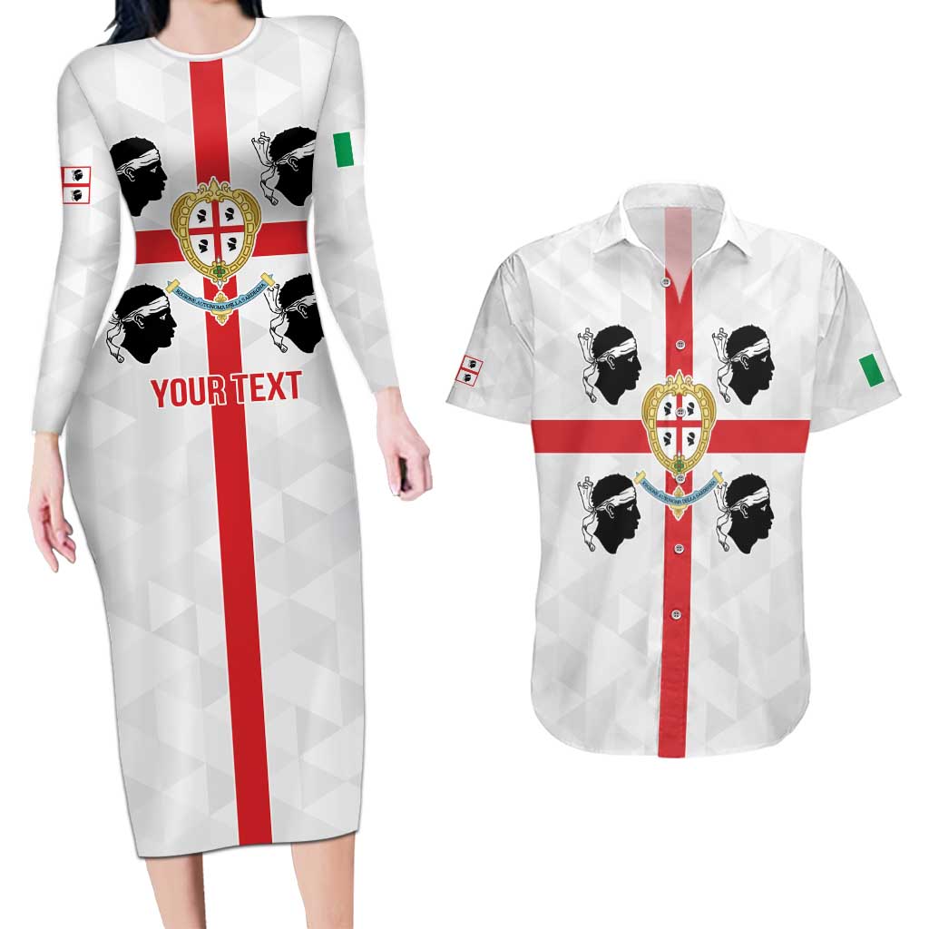 Personalized Italy Sardinia Couples Matching Long Sleeve Bodycon Dress and Hawaiian Shirt Inspiration Flags Style