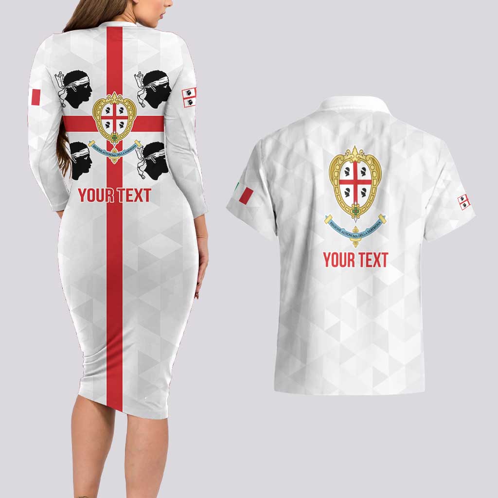 Personalized Italy Sardinia Couples Matching Long Sleeve Bodycon Dress and Hawaiian Shirt Inspiration Flags Style