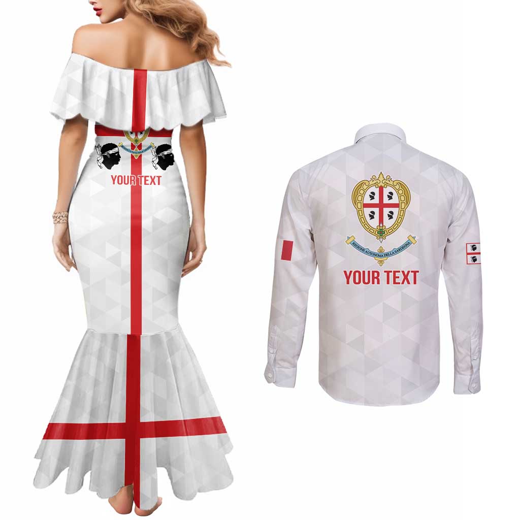 Personalized Italy Sardinia Couples Matching Mermaid Dress and Long Sleeve Button Shirt Inspiration Flags Style