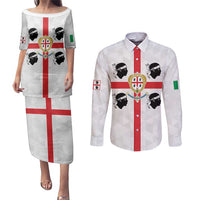 Personalized Italy Sardinia Couples Matching Puletasi and Long Sleeve Button Shirt Inspiration Flags Style
