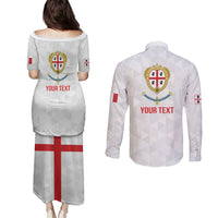 Personalized Italy Sardinia Couples Matching Puletasi and Long Sleeve Button Shirt Inspiration Flags Style