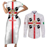 Personalized Italy Sardinia Couples Matching Short Sleeve Bodycon Dress and Long Sleeve Button Shirt Inspiration Flags Style