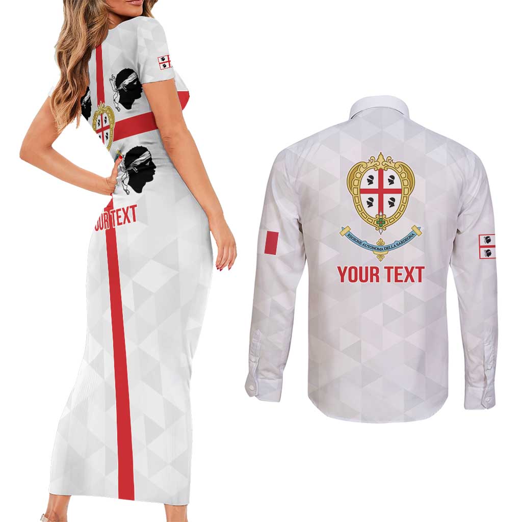 Personalized Italy Sardinia Couples Matching Short Sleeve Bodycon Dress and Long Sleeve Button Shirt Inspiration Flags Style