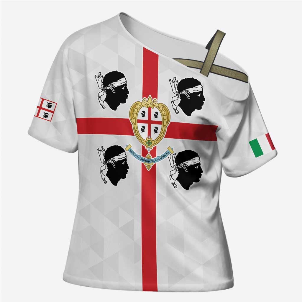 Personalized Italy Sardinia Cross Shoulder Shirt Inspiration Flags Style - Wonder Print Shop