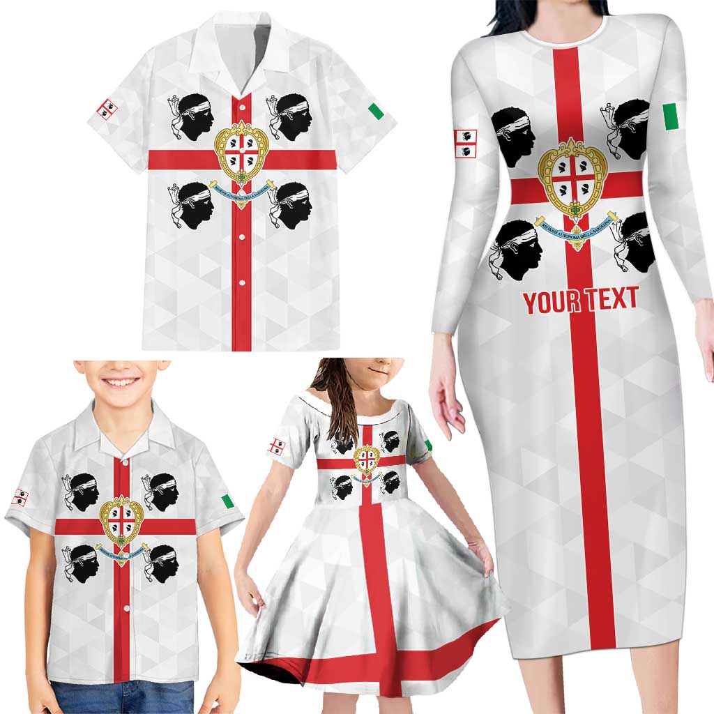 Personalized Italy Sardinia Family Matching Long Sleeve Bodycon Dress and Hawaiian Shirt Inspiration Flags Style
