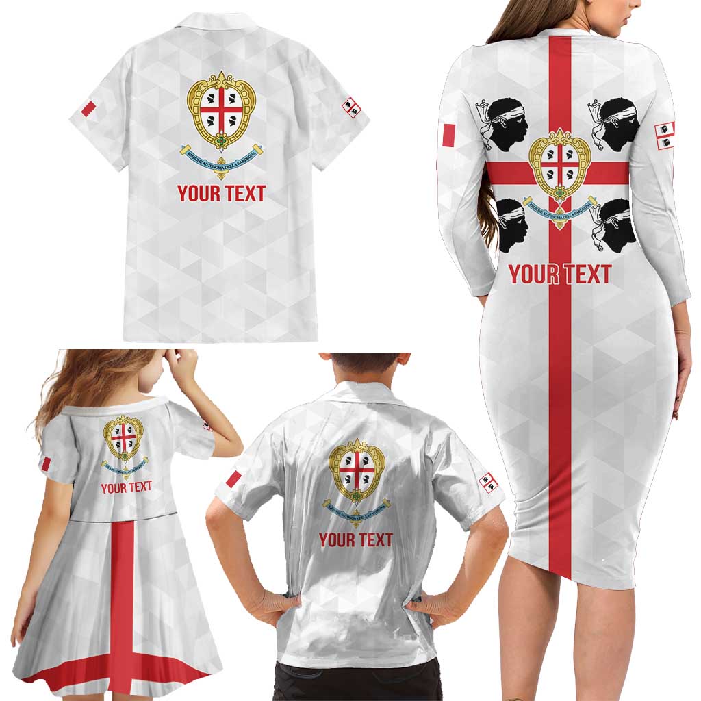 Personalized Italy Sardinia Family Matching Long Sleeve Bodycon Dress and Hawaiian Shirt Inspiration Flags Style