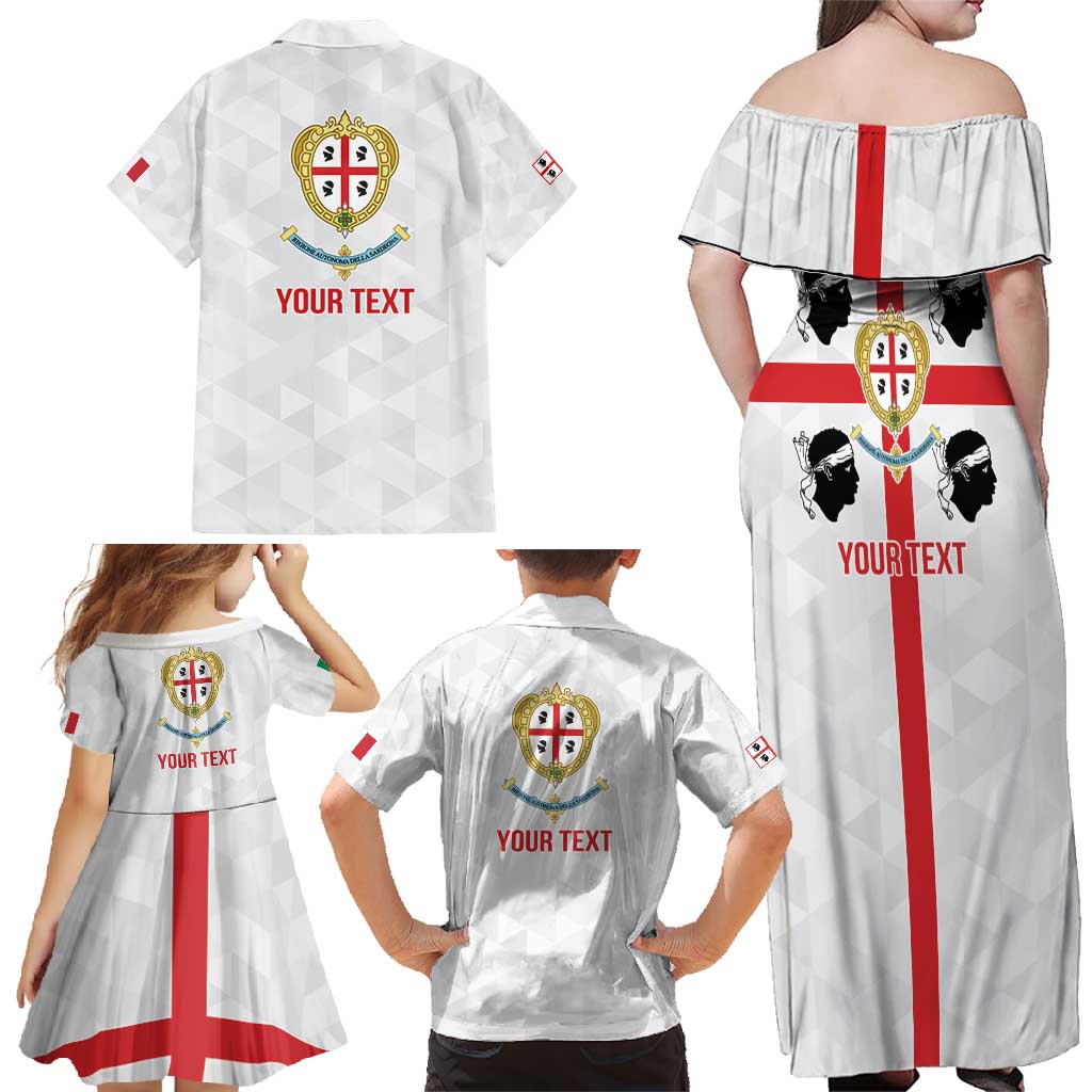 Personalized Italy Sardinia Family Matching Off Shoulder Maxi Dress and Hawaiian Shirt Inspiration Flags Style