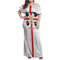 Personalized Italy Sardinia Family Matching Off Shoulder Maxi Dress and Hawaiian Shirt Inspiration Flags Style