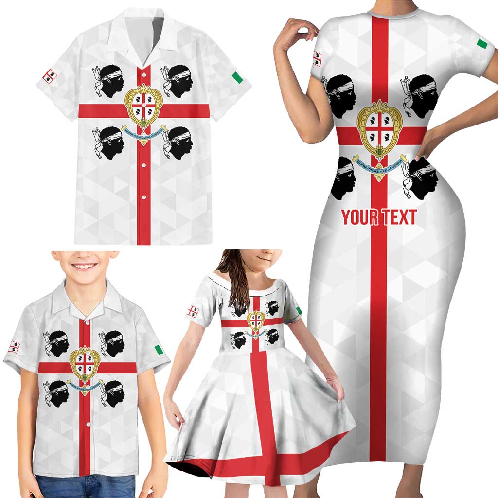 Personalized Italy Sardinia Family Matching Short Sleeve Bodycon Dress and Hawaiian Shirt Inspiration Flags Style