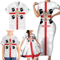 Personalized Italy Sardinia Family Matching Short Sleeve Bodycon Dress and Hawaiian Shirt Inspiration Flags Style