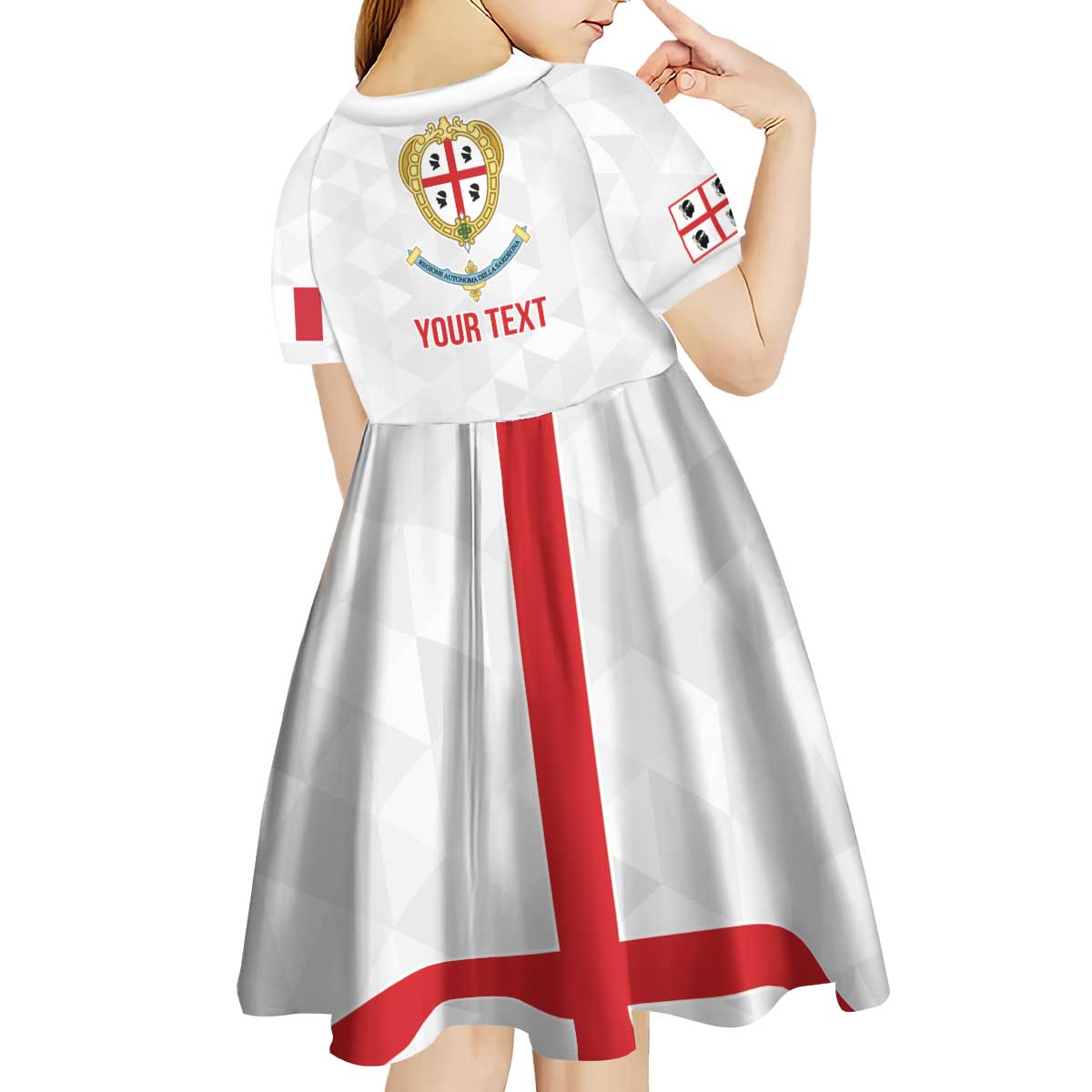 Personalized Italy Sardinia Kid Short Sleeve Dress Inspiration Flags Style