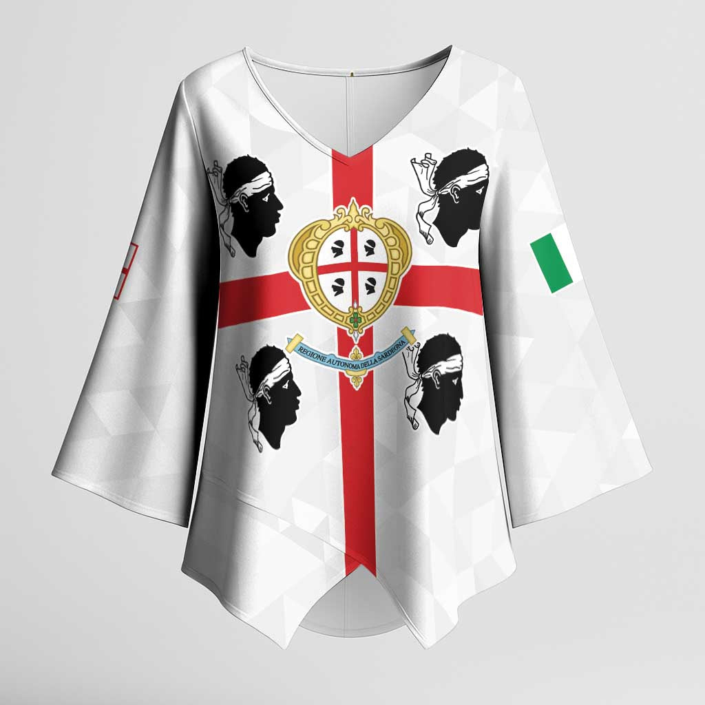 Personalized Italy Sardinia Kimono Sleeve Blouse Inspiration Flags Style - Wonder Print Shop