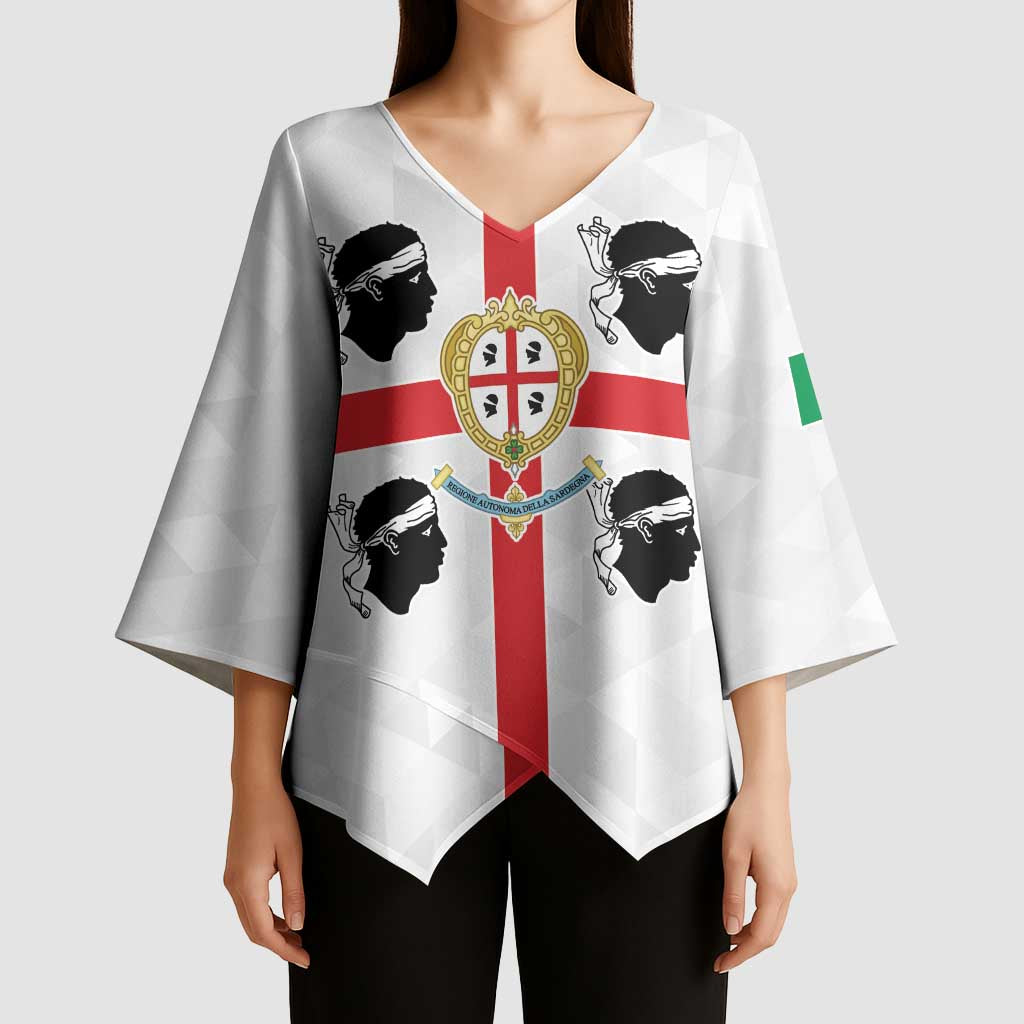 Personalized Italy Sardinia Kimono Sleeve Blouse Inspiration Flags Style - Wonder Print Shop
