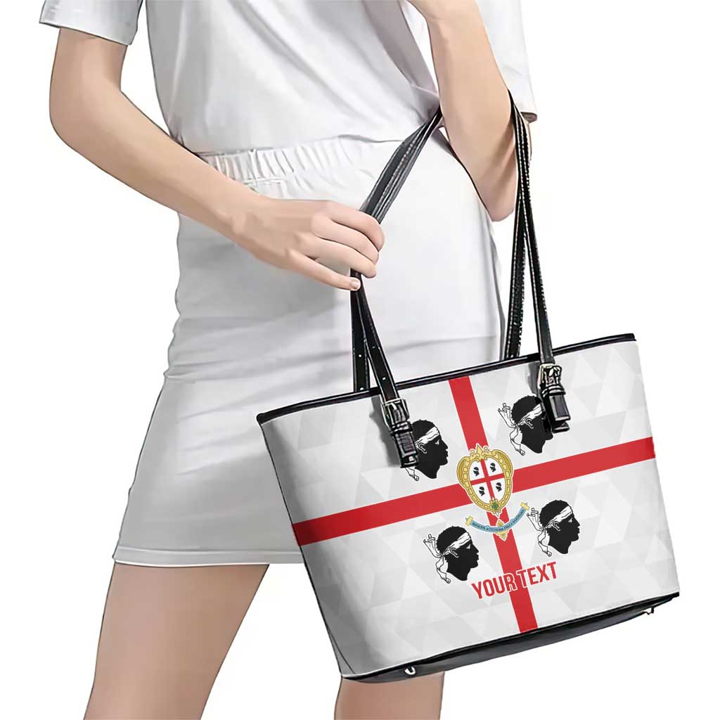 Personalized Italy Sardinia Leather Tote Bag Inspiration Flags Style