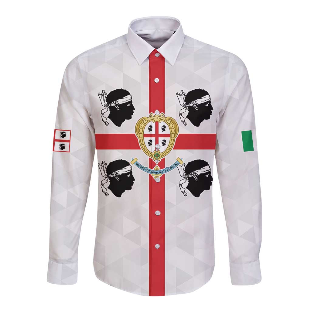 Personalized Italy Sardinia Long Sleeve Button Shirt Inspiration Flags Style