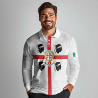 Personalized Italy Sardinia Long Sleeve Polo Shirt Inspiration Flags Style
