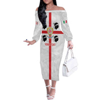 Personalized Italy Sardinia Off The Shoulder Long Sleeve Dress Inspiration Flags Style