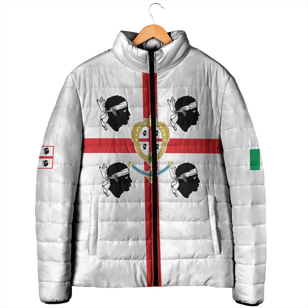 Personalized Italy Sardinia Padded Jacket Inspiration Flags Style - Wonder Print Shop