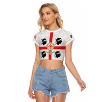 Personalized Italy Sardinia Raglan Cropped T Shirt Inspiration Flags Style