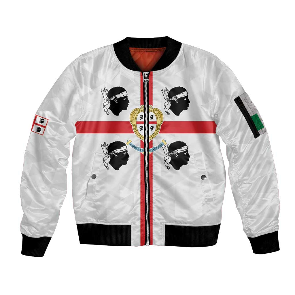 Personalized Italy Sardinia Sleeve Zip Bomber Jacket Inspiration Flags Style