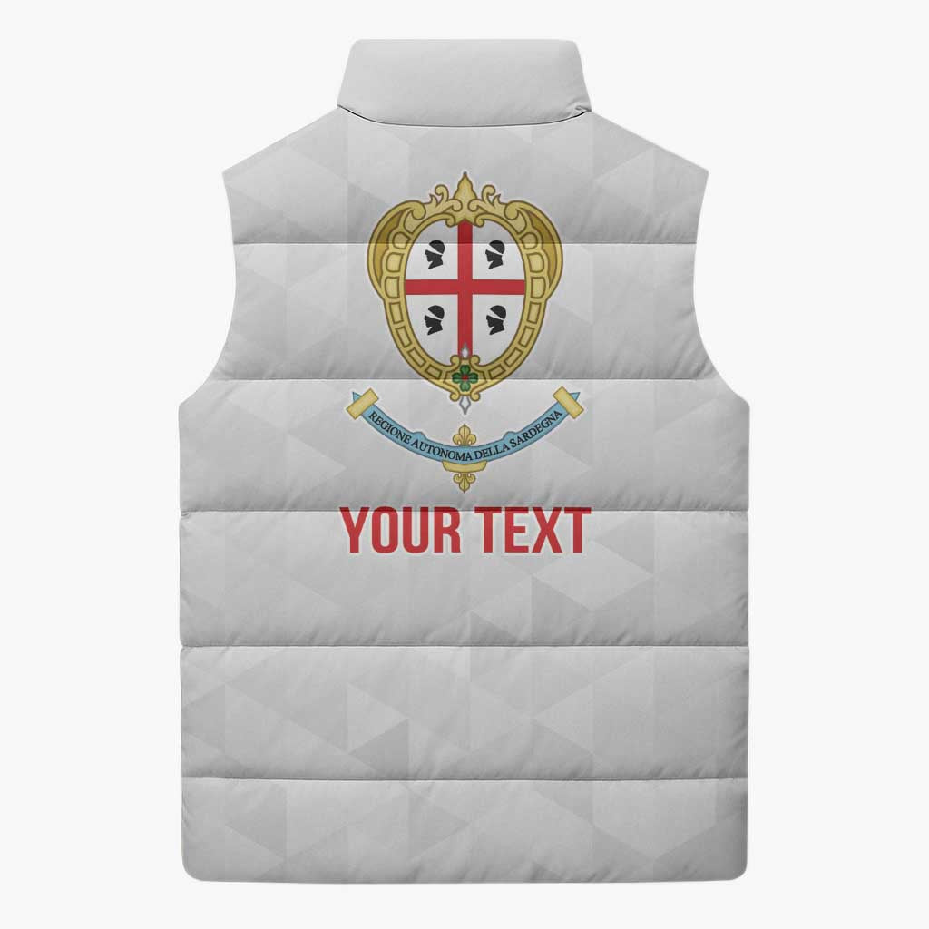 Personalized Italy Sardinia Sleeveless Puffer Jacket Inspiration Flags Style - Wonder Print Shop
