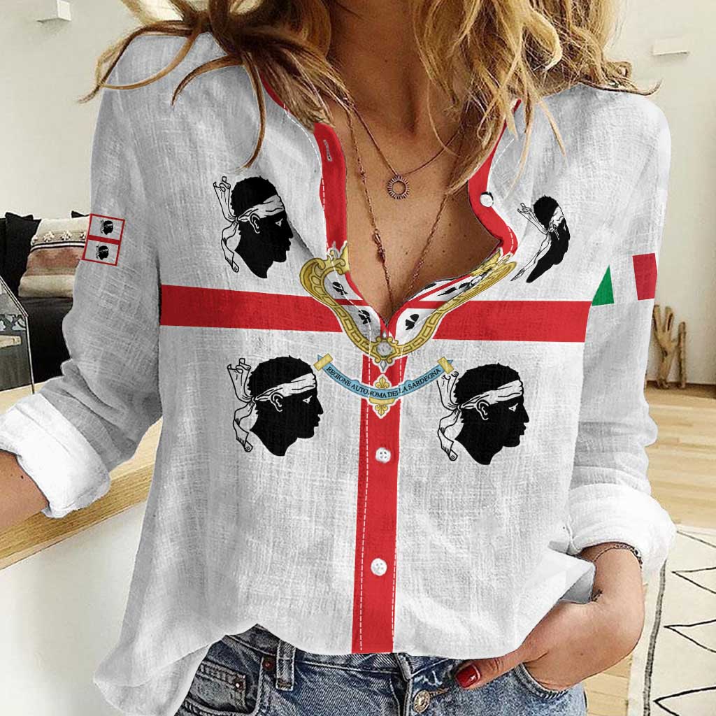 Personalized Italy Sardinia Women Casual Shirt Inspiration Flags Style