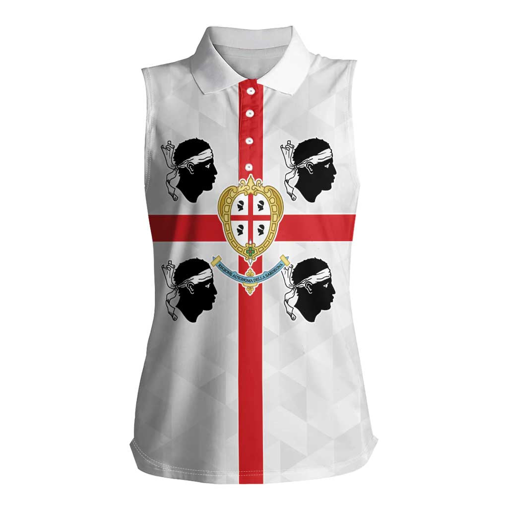 Personalized Italy Sardinia Women Sleeveless Polo Shirt Inspiration Flags Style