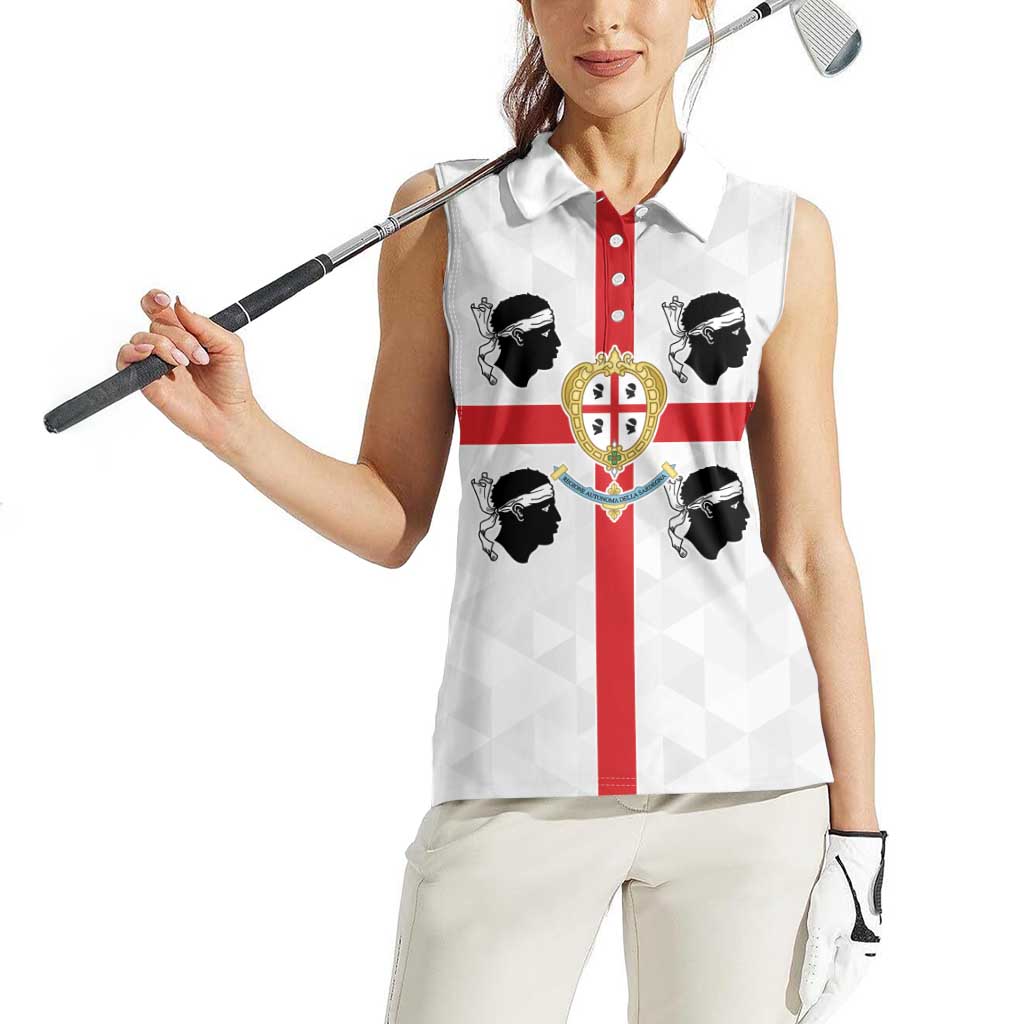 Personalized Italy Sardinia Women Sleeveless Polo Shirt Inspiration Flags Style