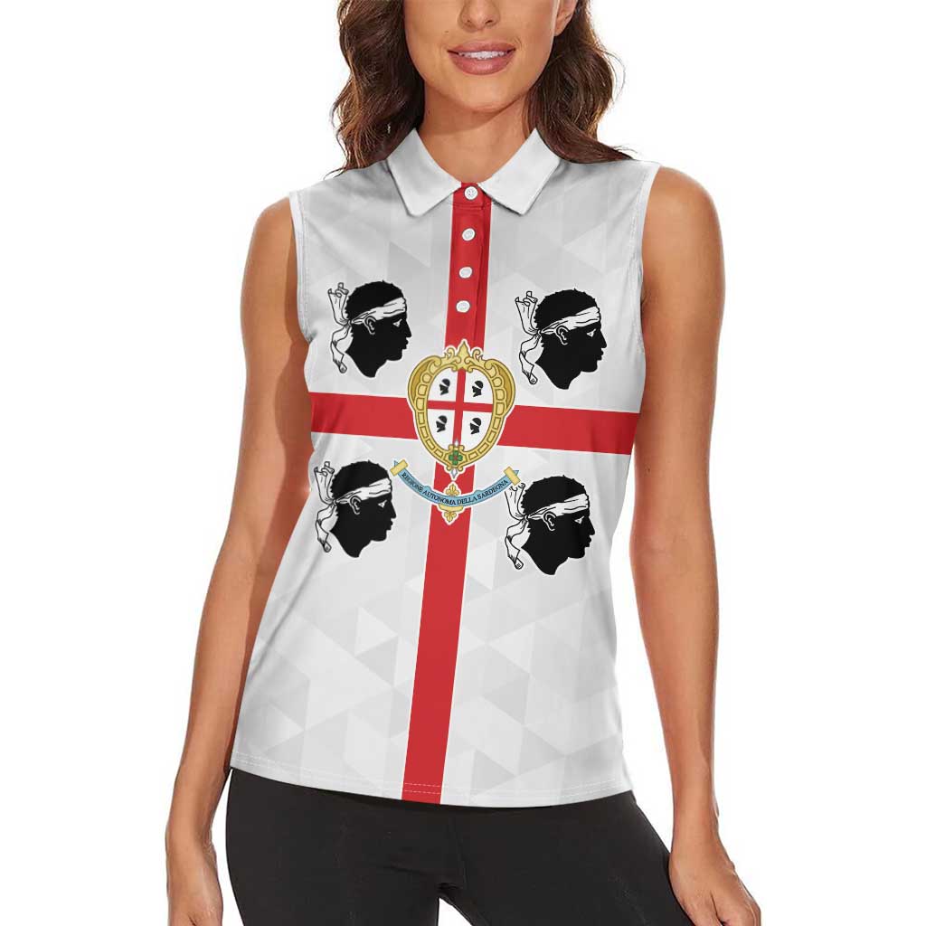 Personalized Italy Sardinia Women Sleeveless Polo Shirt Inspiration Flags Style