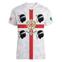 Personalized Italy Sardinia Women V-Neck T-Shirt Inspiration Flags Style