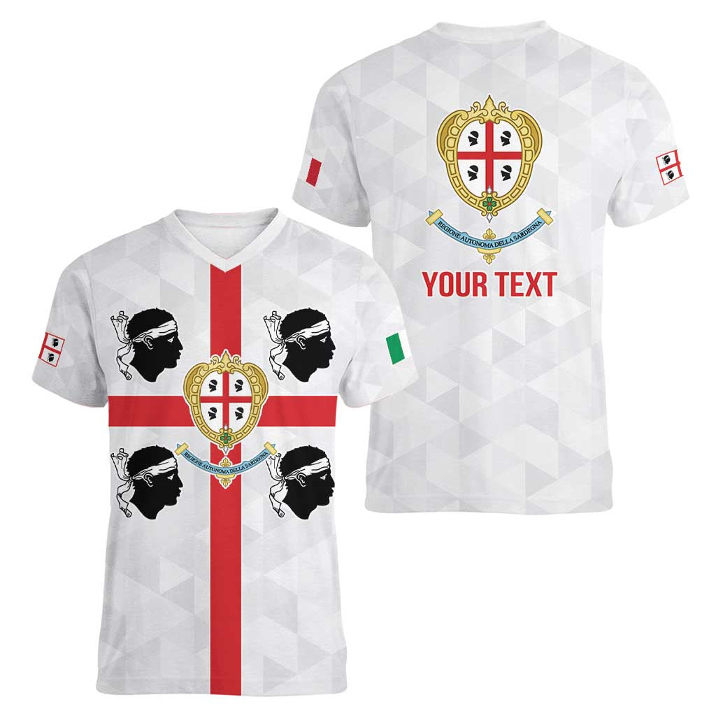 Personalized Italy Sardinia Women V-Neck T-Shirt Inspiration Flags Style