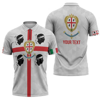 Personalized Italy Sardinia Zipper Polo Shirt Inspiration Flags Style - Wonder Print Shop