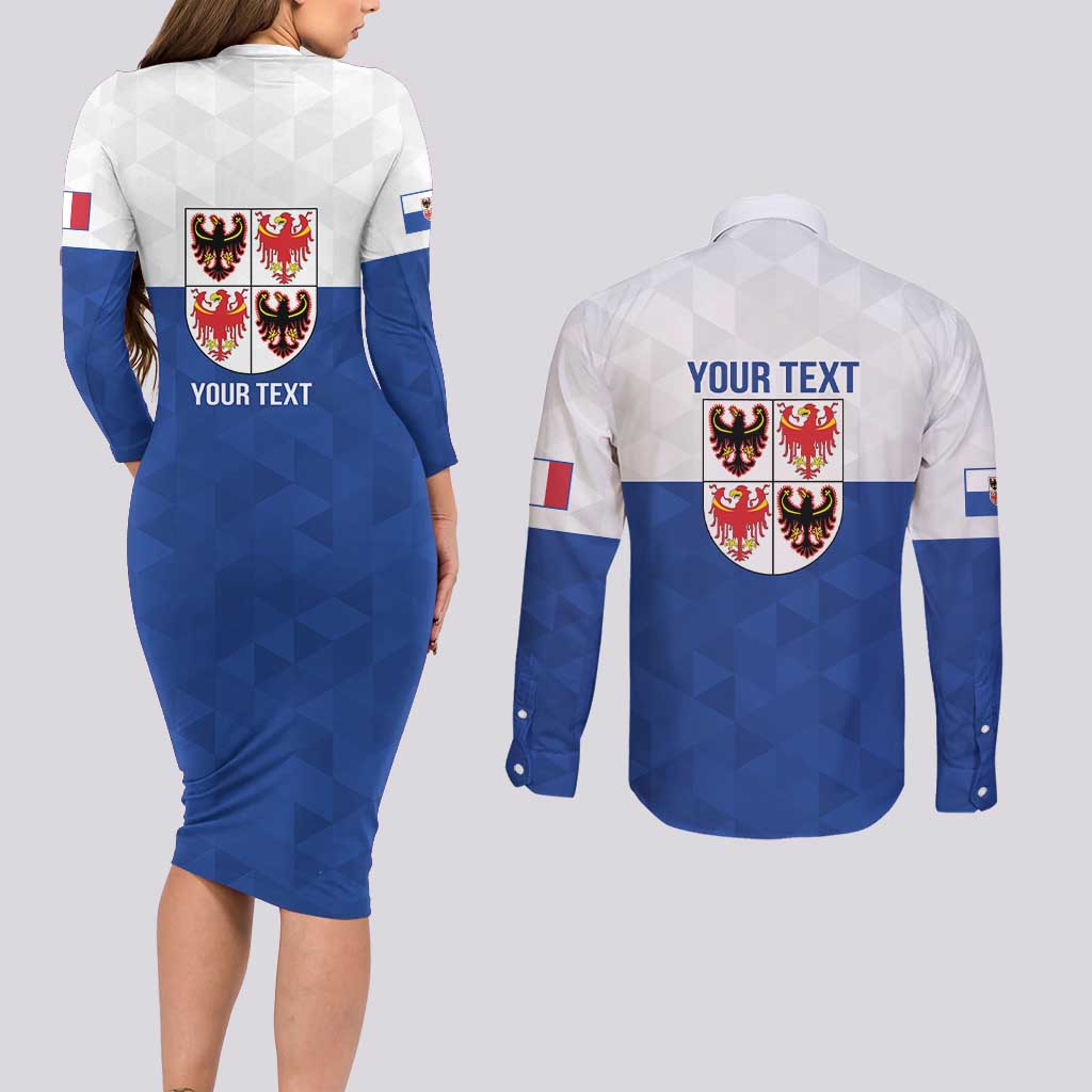 Personalized Italy Trentino-Alto Adige Couples Matching Long Sleeve Bodycon Dress and Long Sleeve Button Shirt Inspiration Flags Style