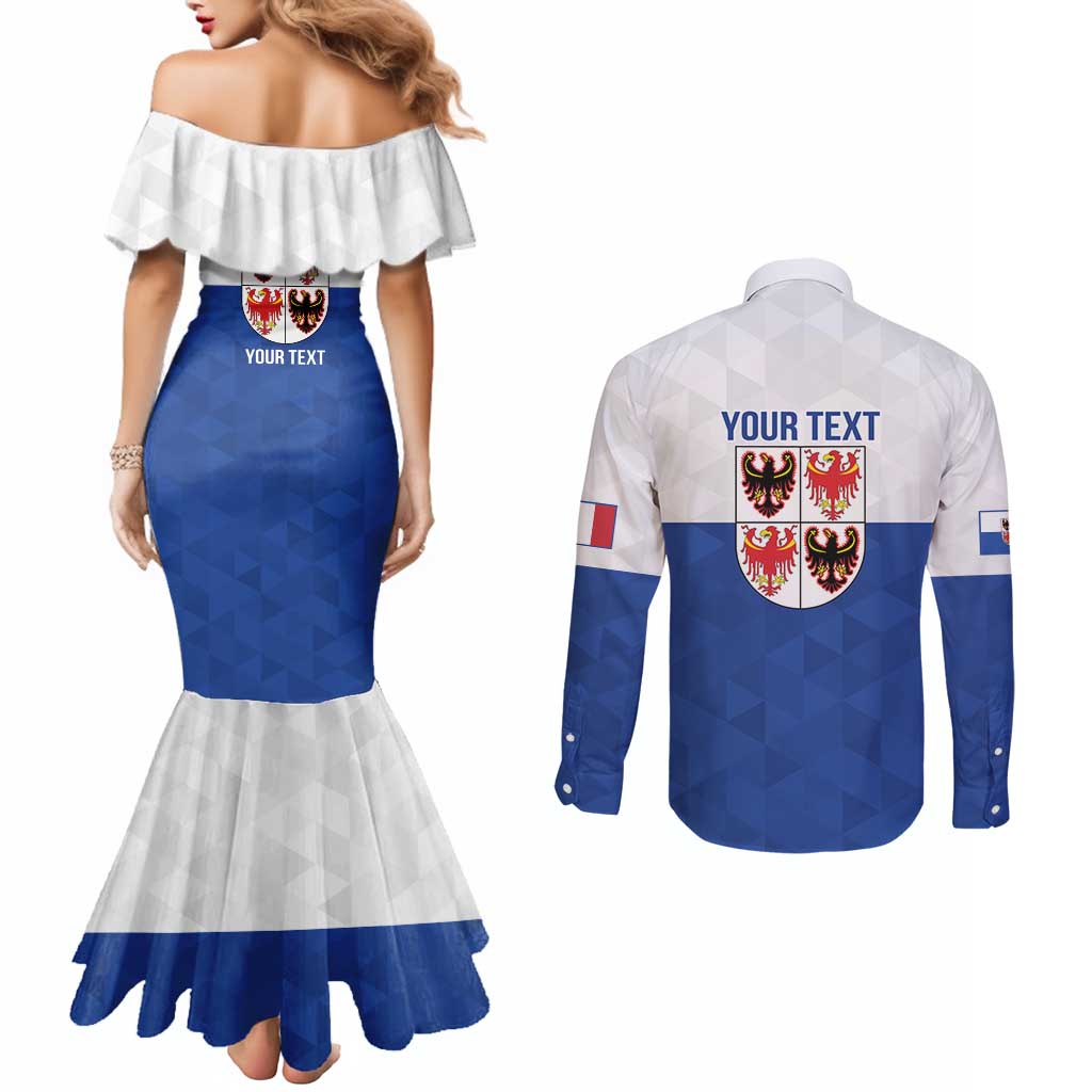 Personalized Italy Trentino-Alto Adige Couples Matching Mermaid Dress and Long Sleeve Button Shirt Inspiration Flags Style